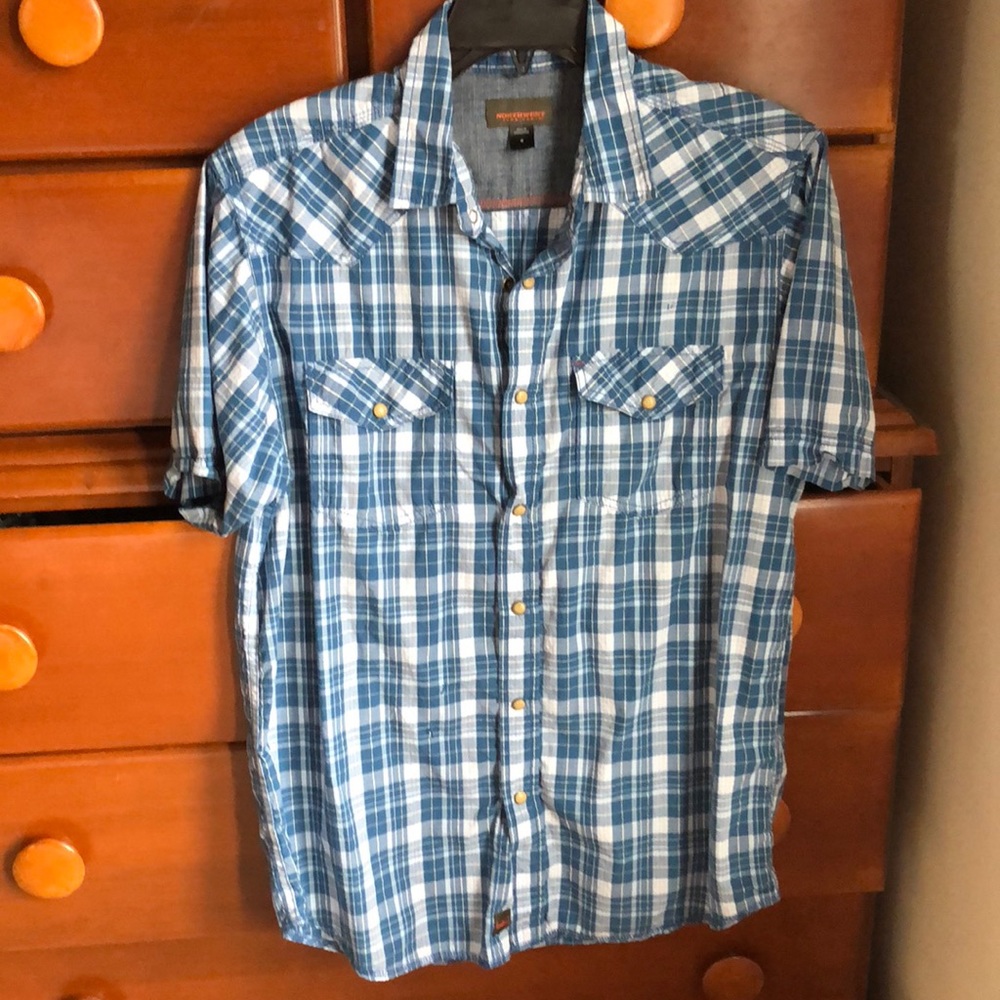 Men’s Short Sleeve snap button shirt